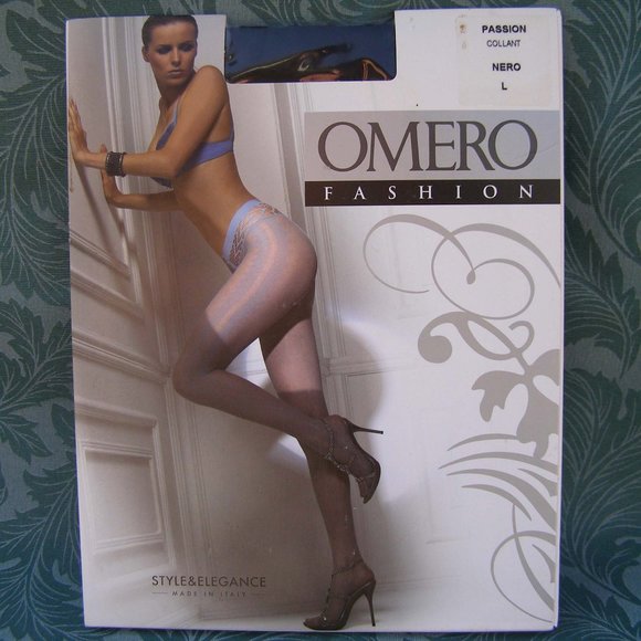 New OMERO black stockings size Large hosiery - Picture 1 of 4